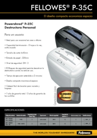 Destructora de Papel Fellowes P-35C de 5 Hojas en MegaOffice.com.ve